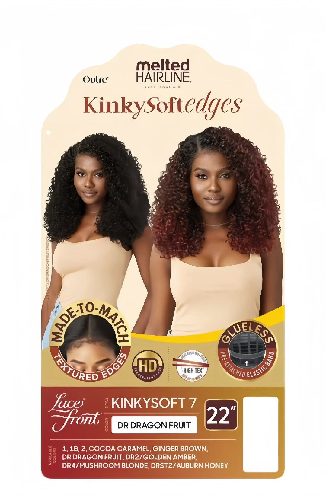 Perruque Lace Front Outre Melted Hairline Kinky Soft Edges - KINKYSOFT 7"
