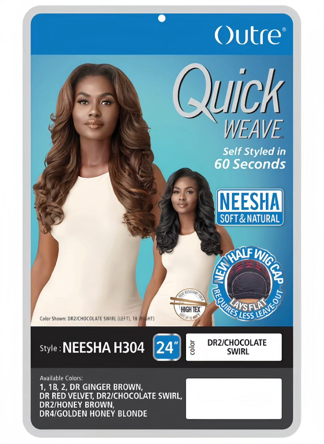 Perruque mi-longue douce et naturelle à tissage rapide Outre - NEESHA H304