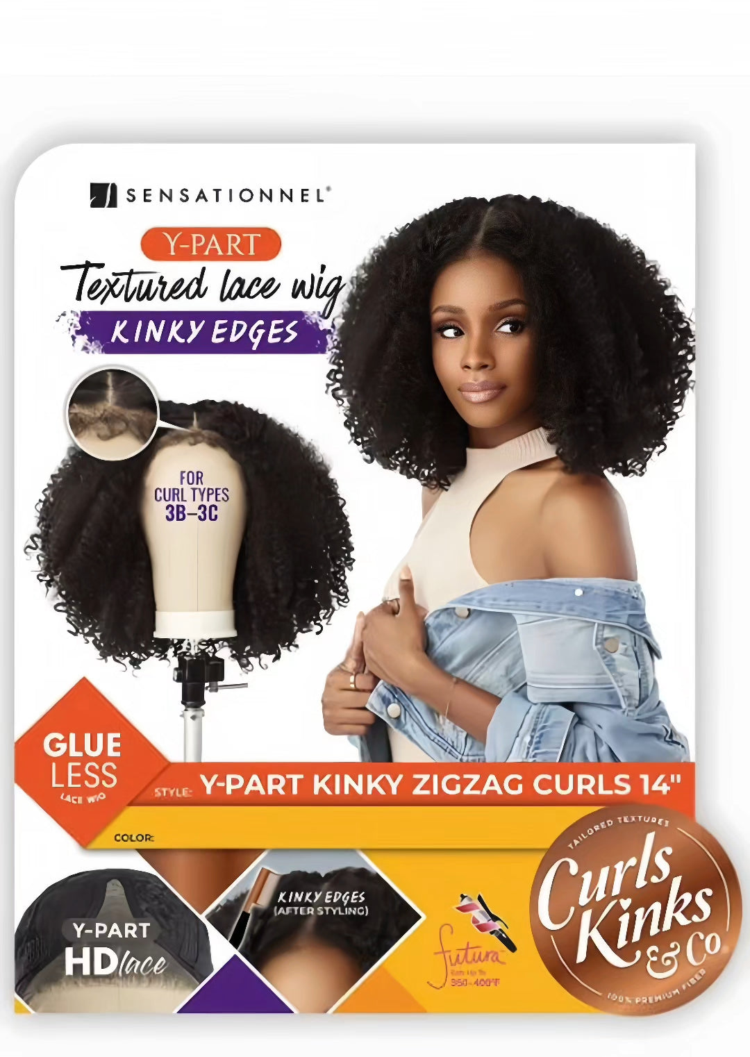 Perruque synthétique Sensationnel Premium CURLS KINKS & CO_KINKY EDGES Y-PART KINKY ZIGZAG CURLS 14"